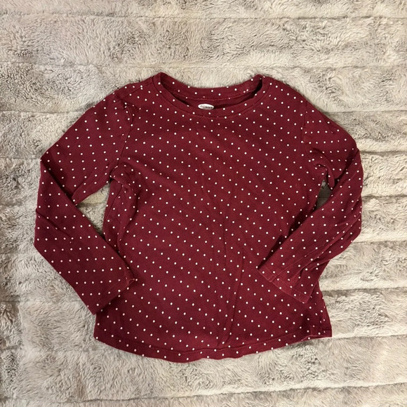 Old Navy Other - 4T Old Navy Maroon Polka Dot Long Sleeve Shirt